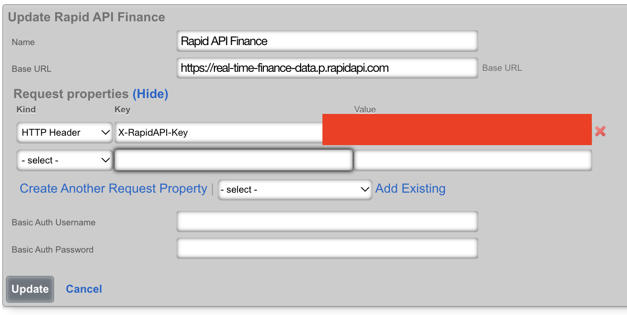 Rapid API Finance Remote Data Source