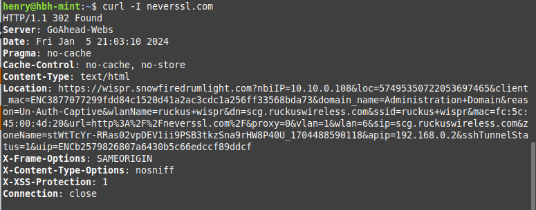 wispr redirect with wispr data from RUCKUS AP