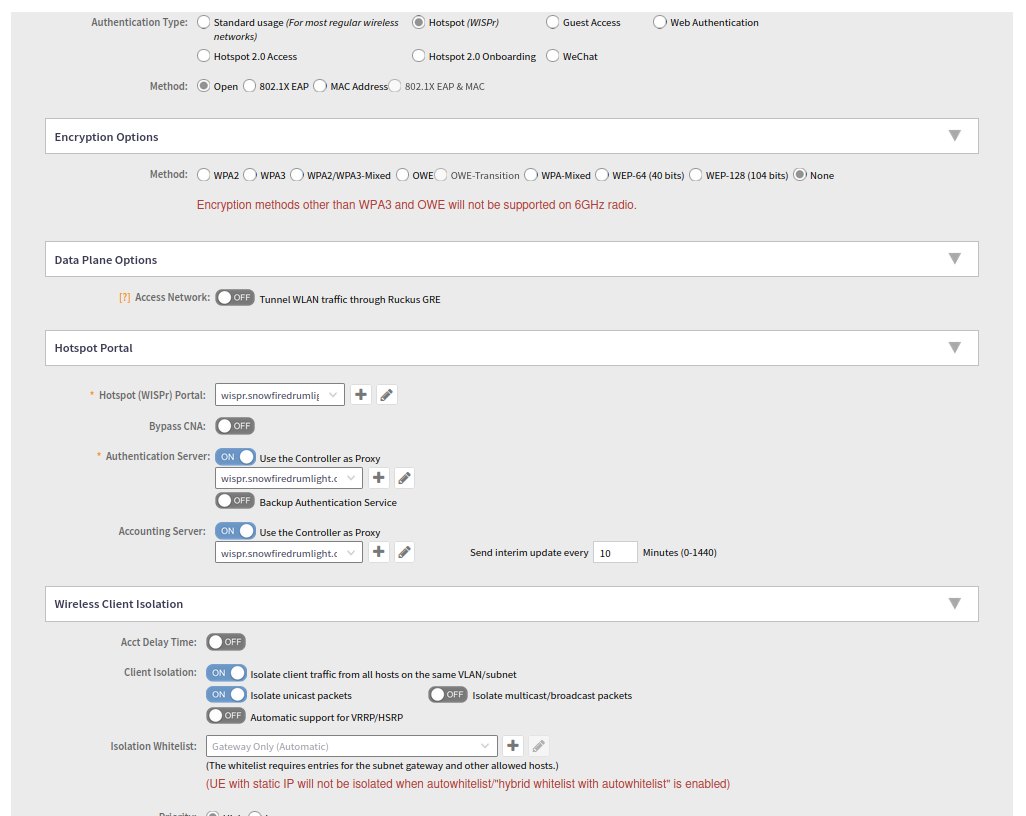 wispr wlan config